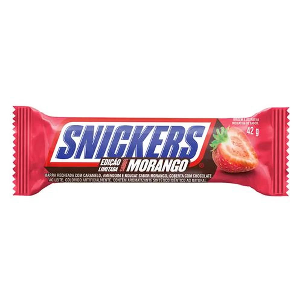 Snickers Morango Strawberry 42g Made in Brazil