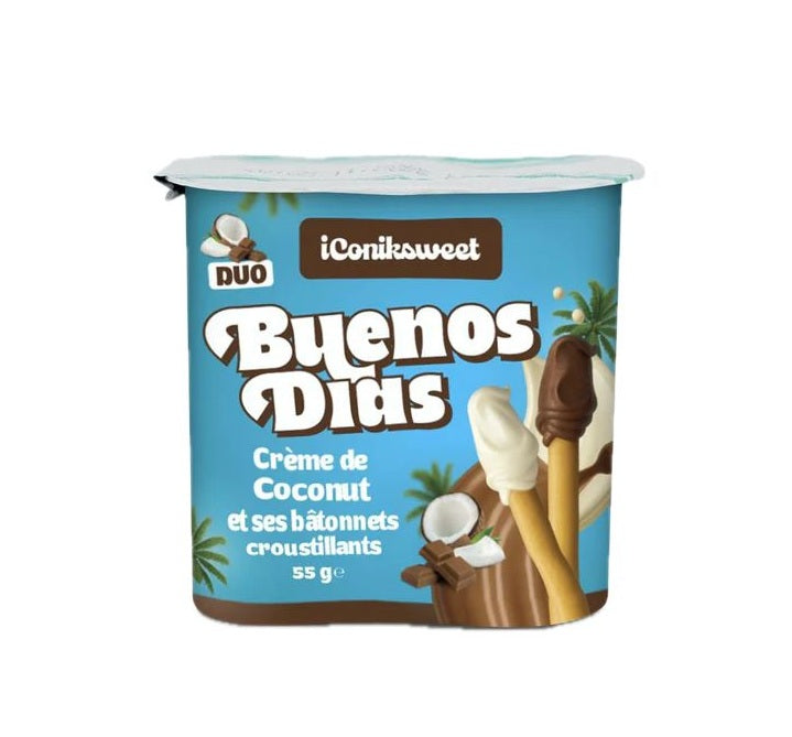 Buenos Dias Coconut Cream Sticks 55g | Crunchy Coconut Filled Biscuits
