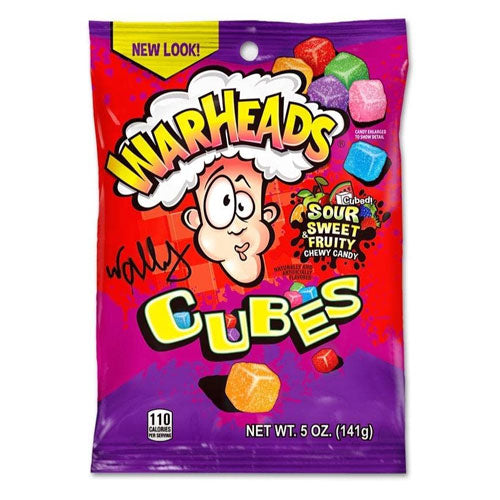 Warheads Chewy Cubes (12 x 5 oz) Peg Bag