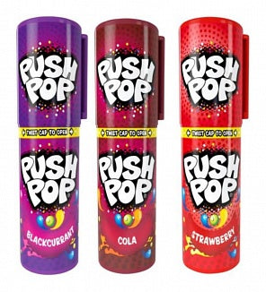 Bazooka Push Pop Mixed Flavors 15g | Fruity Lollipop Candy