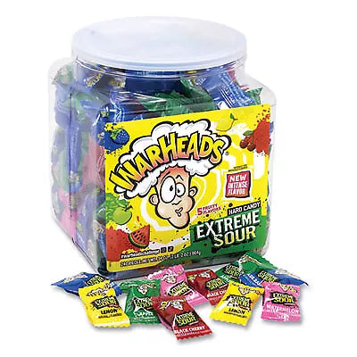 Warheads Extreme Sour Hard Candy 5 Fruity Flavors 240 Piece 964g