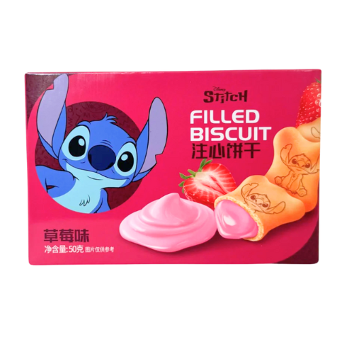 Binqi Strawberry Biscuit Stitch 50g | Sweet Strawberry Flavored Biscuits