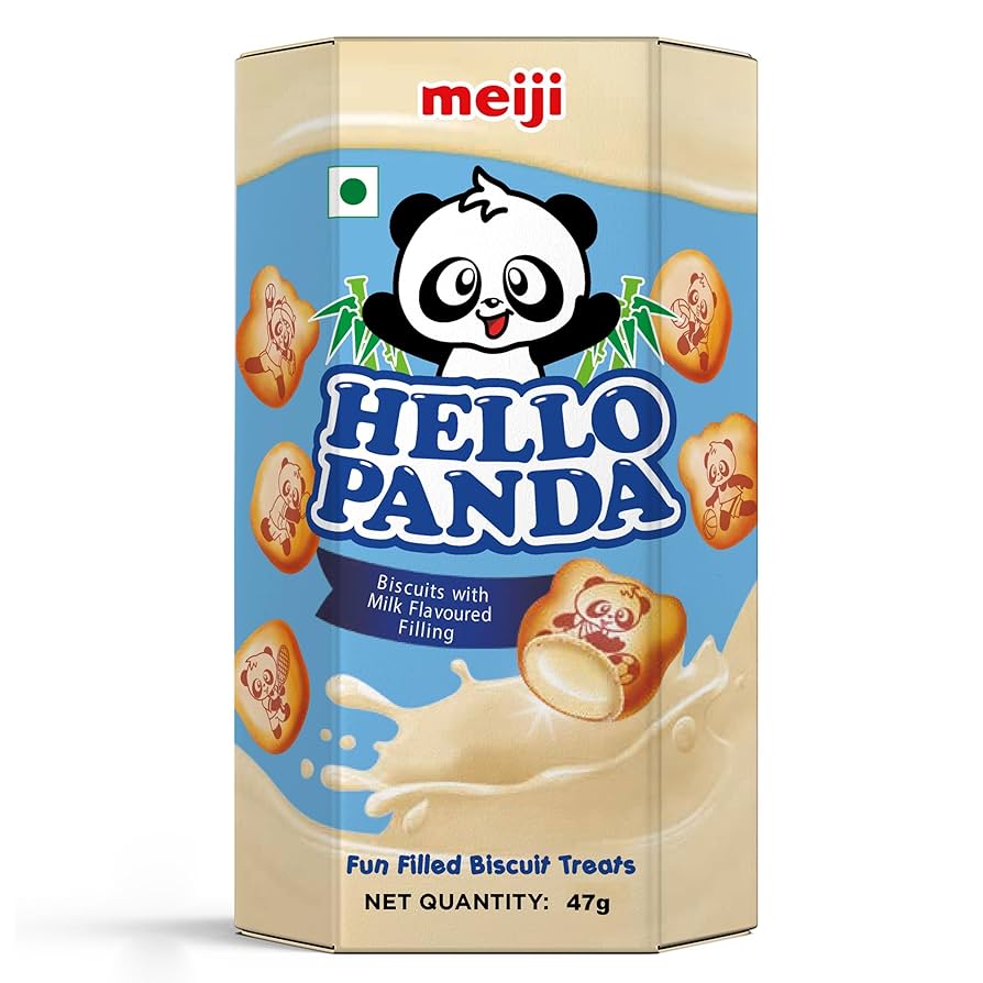 Meiji Hello Panda Milk 50g | Creamy Milk-Flavored Filled Biscuits