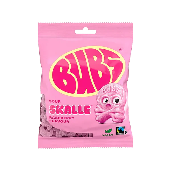 BUBS Sour Raspberry Swedish Candy – 90g
