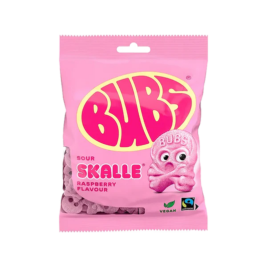 BUBS Sour Raspberry Swedish Candy – 90g