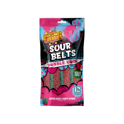 Sour Candy Paradise Sour Belts Bubblegum 100g (HALAL)