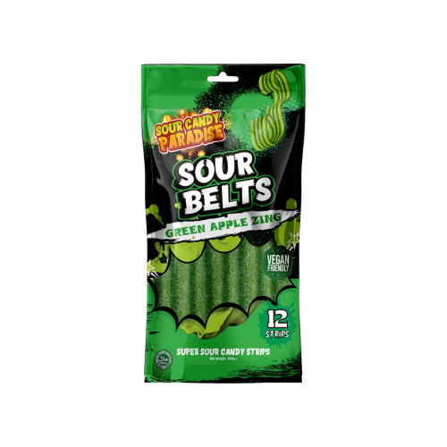 Sour Candy Paradise Sour Belts Green Apple 100g (HALAL)