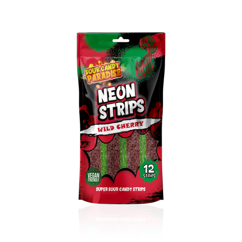 Sour Candy Paradise Neon Strips Wild Cherry 130g (Halal)