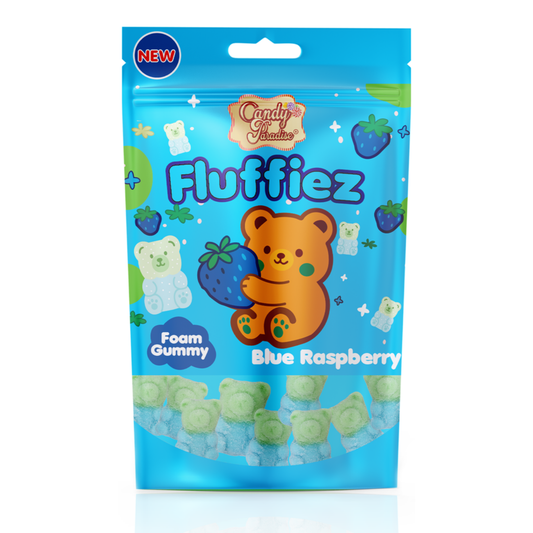 Candy Paradise Fluffiez Blue Raspberry Foam Gummy – 100g (Halal)