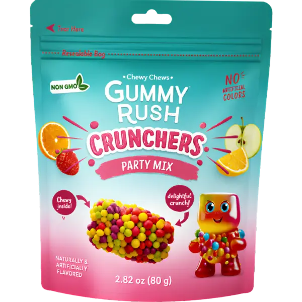 **GUMMY RUSH** Crunchers sour party mix 80g