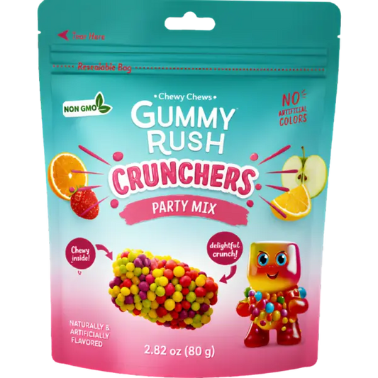 **GUMMY RUSH** Crunchers sour party mix 80g