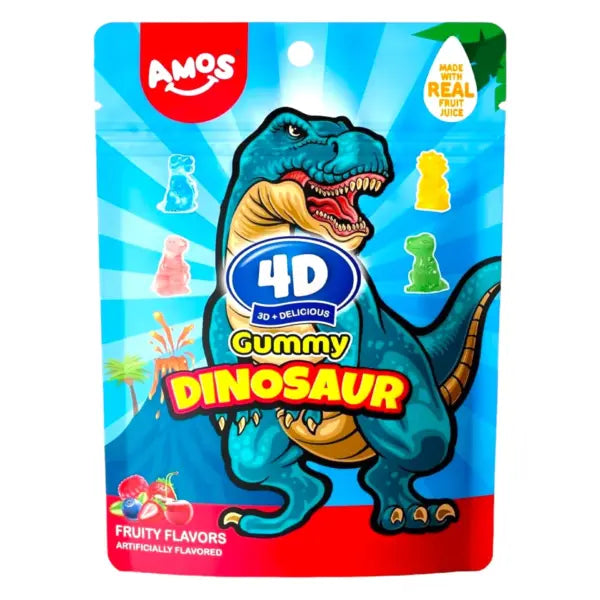 Amos 4D Gummy Dinosaur - Fruity Flavor 12x65g