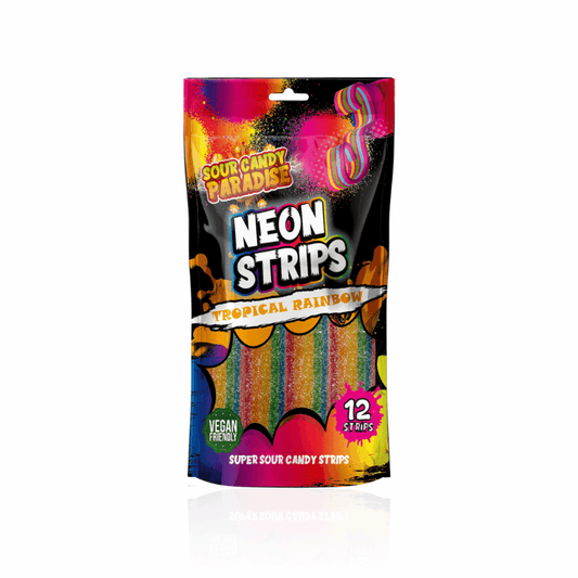 Sour Candy Paradise Neon Strips Tropical Rainbow 130g (Halal)