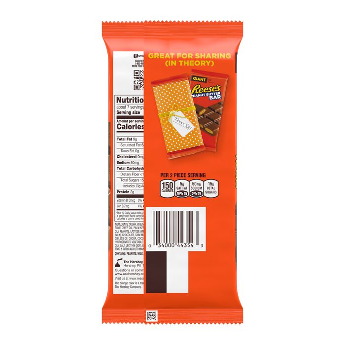 REESE'S Chocolate Candy Peanut Butter Creme 7.37oz Giant Bar