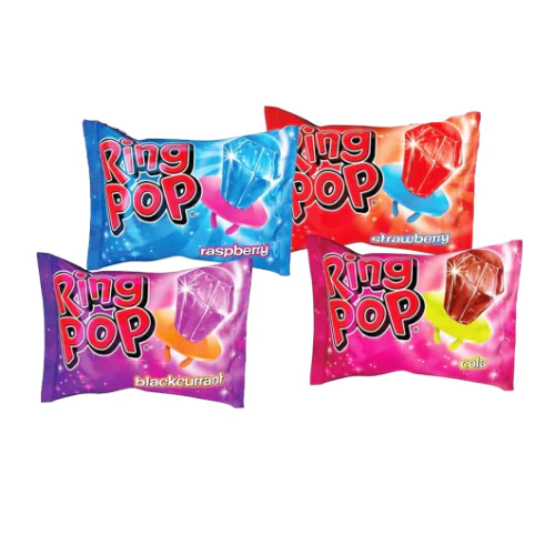 Bazooka Ring Pop Packs – Cola, Raspberry & Strawberry Flavors 15g